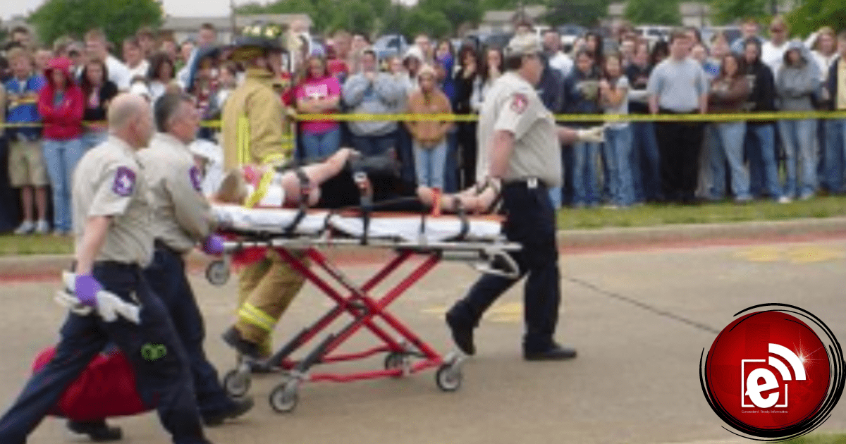 mock crash North Lamar High School students